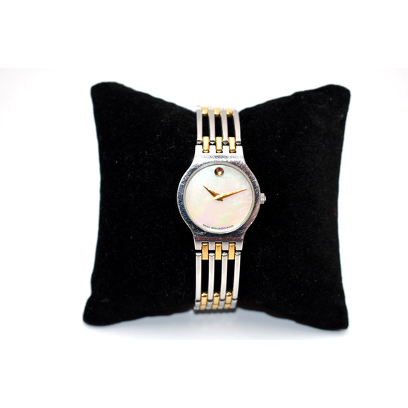 Movado Women's Two-Tone Esperanza Mother of Pearl Face Classic Museum 84 A1 1821 - Picture 2 of 9